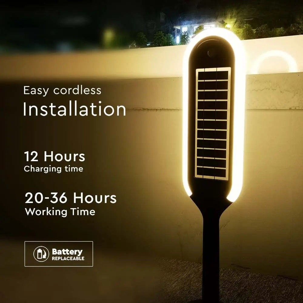5W(400Lm) LED solārais dārza gaismeklis, V-TAC, IP65, silti balta gaisma 3000K