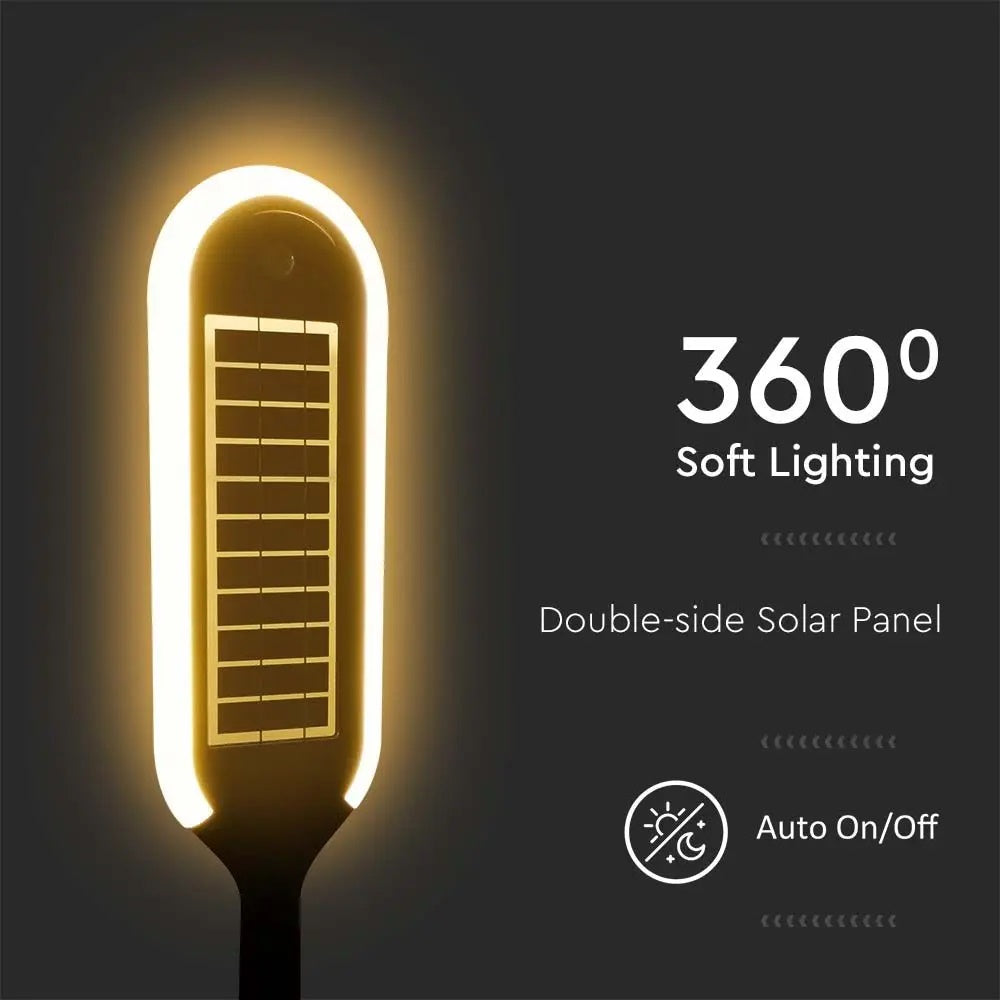 5W(400Lm) LED solārais dārza gaismeklis, V-TAC, IP65, silti balta gaisma 3000K