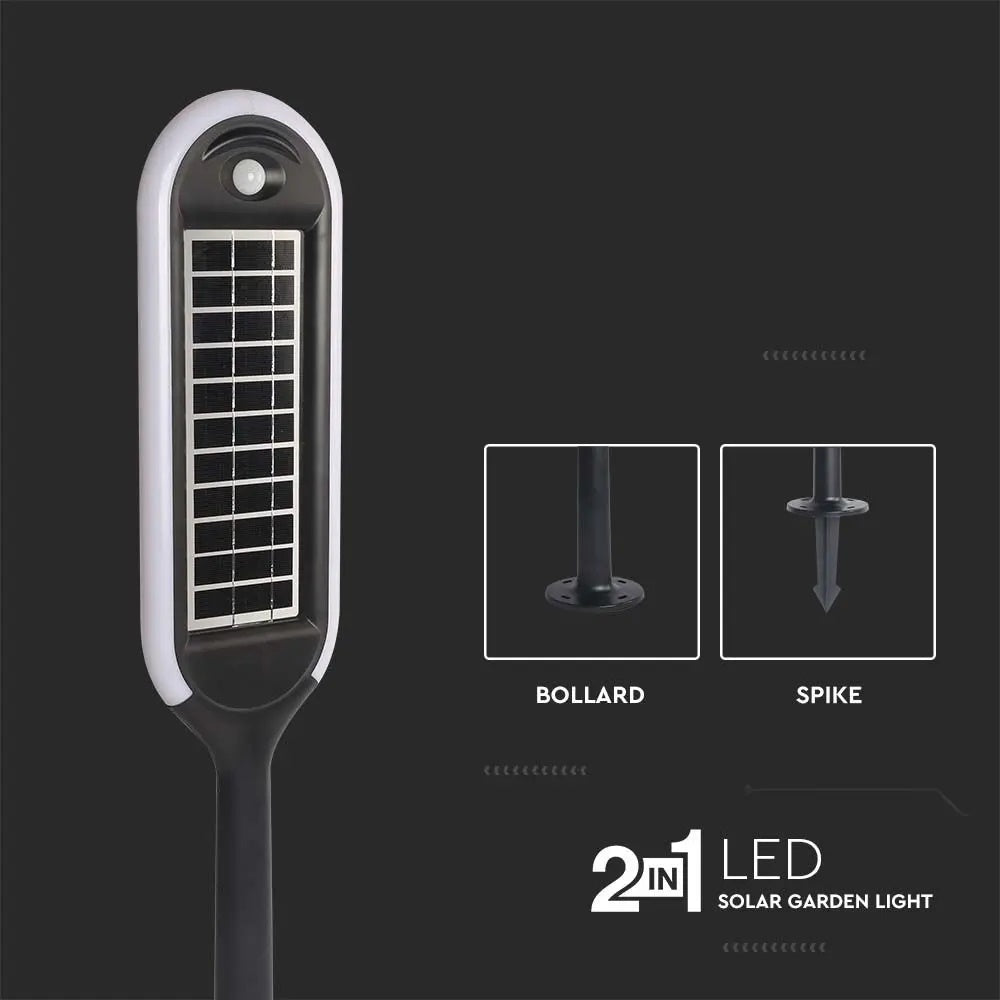 5W(400Lm) LED solārais dārza gaismeklis, V-TAC, IP65, silti balta gaisma 3000K
