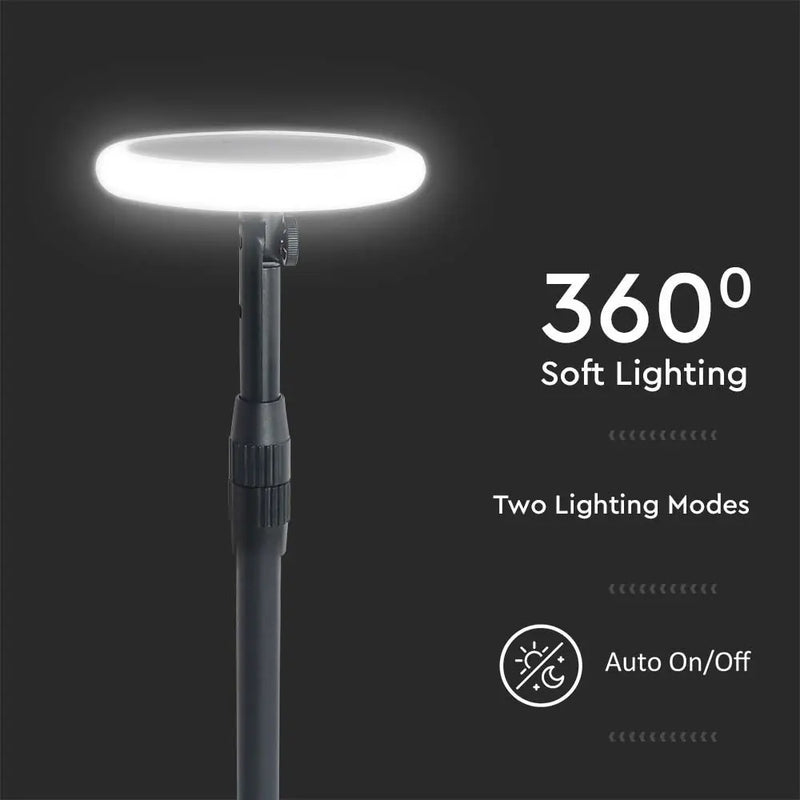3W(260Lm) LED päikesepaneeliga aiavalgusti, V-TAC, IP65, must, neutraalne valge valgus 4000K, 2 tk.