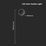 8W(500Lm) LED solārais dārza gaismeklis, V-TAC, IP65, melns/balts, neitrāli balta gaisma 4000K