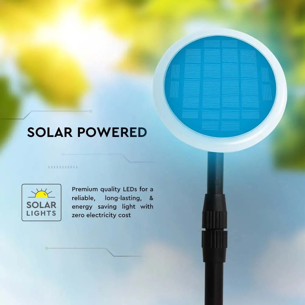8W(500Lm) LED solārais dārza gaismeklis, V-TAC, IP65, melns/balts, neitrāli balta gaisma 4000K