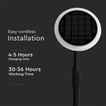 8W(500Lm) LED solārais dārza gaismeklis, V-TAC, IP65, melns/balts, neitrāli balta gaisma 4000K