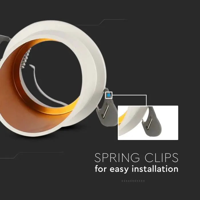 GU10 infälld ram/armatur, IP20, rund, vit, 68x72mm, V-TAC