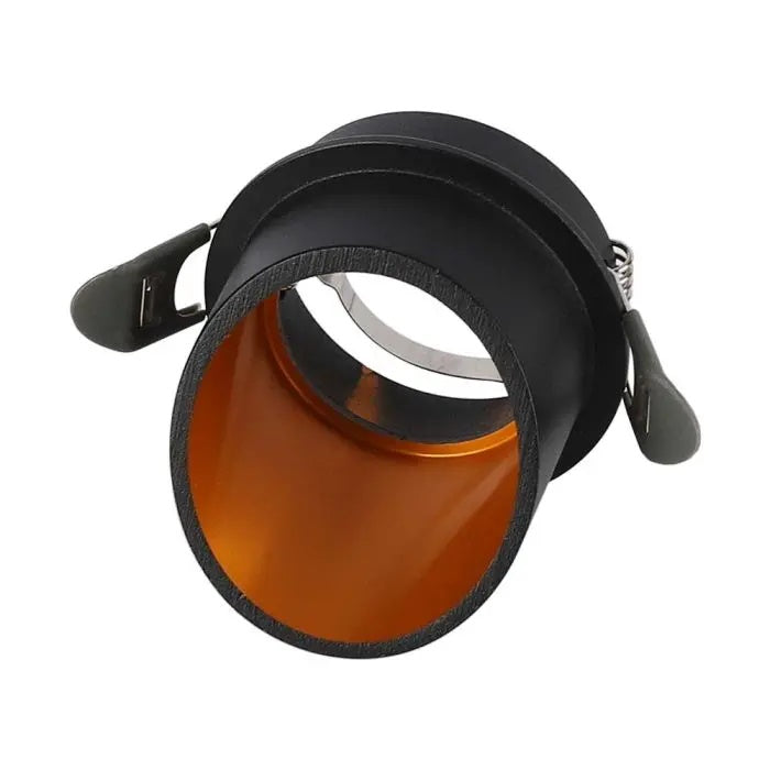 GU10 iebūvējams karkass/armatūra, IP20, apaļas formas, melns, 68x72mm, V-TAC