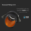 GU10 built-in frame/fixture, IP20, round shape, black, 68x72mm, V-TAC