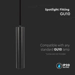 1xGU10 pendelarmatur, svart, 60x300mm, V-TAC