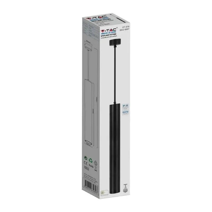 1xGU10 iekarams gaismeklis, melns, 60x500mm, V-TAC