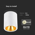GU10-ram, vit, rund, Ø98x118mm, V-TAC
