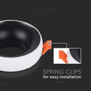 GU10 virsapmetuma karkass, balts korpuss+melns reflektors, apaļš, 92x53mm, V-TAC