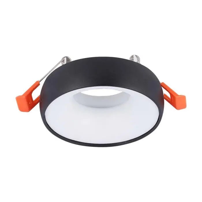 GU10 virsapmetuma karkass, melns korpuss+balts reflektors, apaļš, 92x53mm, V-TAC