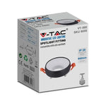 GU10 recessed frame/fixture, round, Ø92X53mm, recessed. Ø60mm, black/white, V-TAC