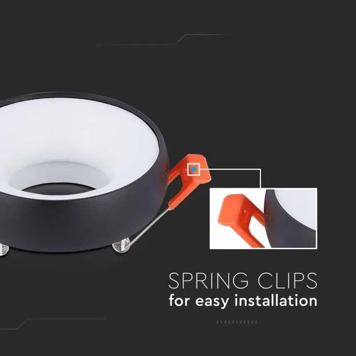 GU10 recessed frame/fixture, round, Ø92X53mm, recessed. Ø60mm, black/white, V-TAC