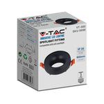 GU10 süvistatud raam/valgusti, ümmargune, Ø92X53mm, süvistatud. Ø60mm, must/must, V-TAC
