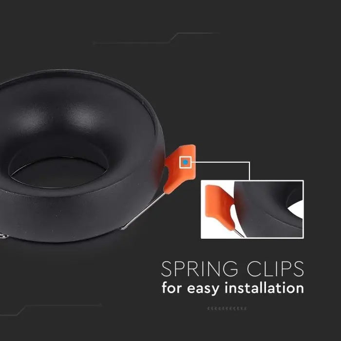 GU10 recessed frame/fixture, round, Ø92X53mm, recessed. Ø60mm, black/black, V-TAC