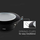 GU10 recessed frame/fixture, round, IP44, Ø92.5x33mm, recessed, with Dimm. Ø70mm, black, V-TAC