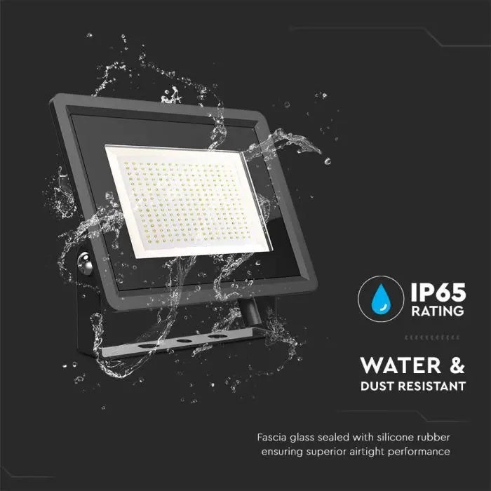 200W (17600Lm) LED-valgusti, V-TAC, IP65, must, jaheda valge valgus 6500K
