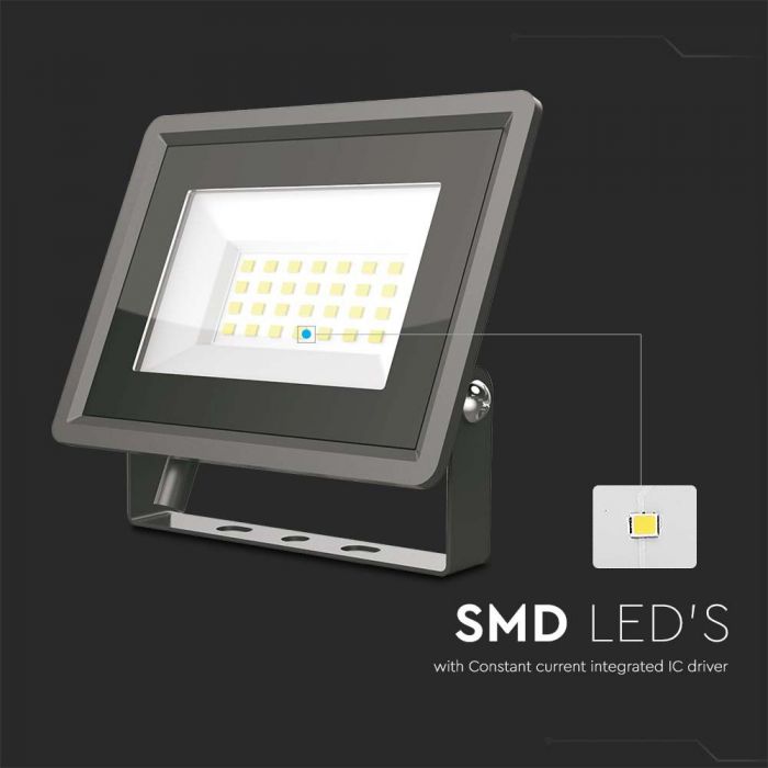Светодиодный прожектор 20W(1650Lm), V-TAC, IP65, черный, холодный белый свет 6500K