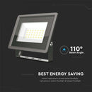 20W(1650Lm) LED Spotlight, V-TAC, IP65, black, neutral white light 4000K