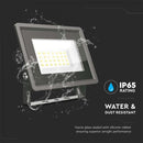 20W(1650Lm) LED Spotlight, V-TAC, IP65, black, neutral white light 4000K