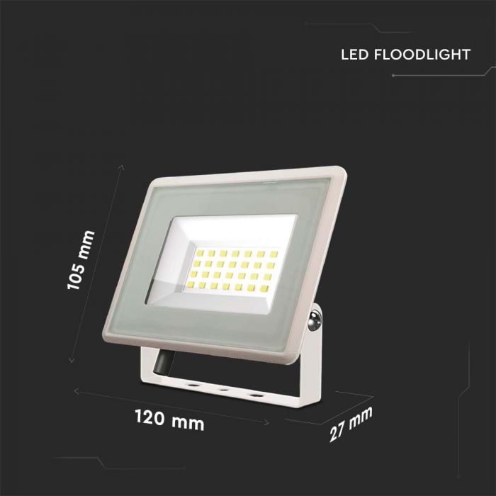 SALE_20W(1650Lm) LED valgusfoor, V-TAC, IP65, valge, neutraalne valge valgus 4000K