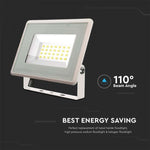 SUPERAKCIJA_20W(1650Lm) LED prožektors, V-TAC, IP65, balts, neitrāli balta gaisma 4000K