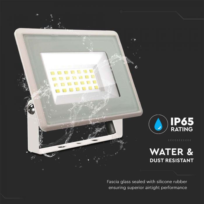 20W(1650Lm) LED spotlight, V-TAC, IP65, white, neutral white light 4000K