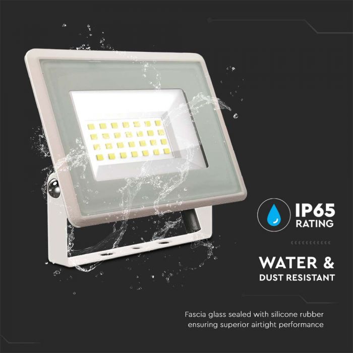 SUPERACTION_20W(1650Lm) LED floodlight, V-TAC, IP65, white, neutral white light 4000K