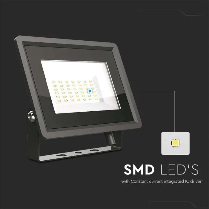 30W(2510lM) LED-strålkastare, V-TAC, IP65, svart, neutralvitt ljus 4000K