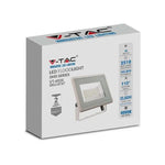 30W(2510lM) LED-strålkastare, V-TAC, IP65, vitt, kallvitt ljus 6500K