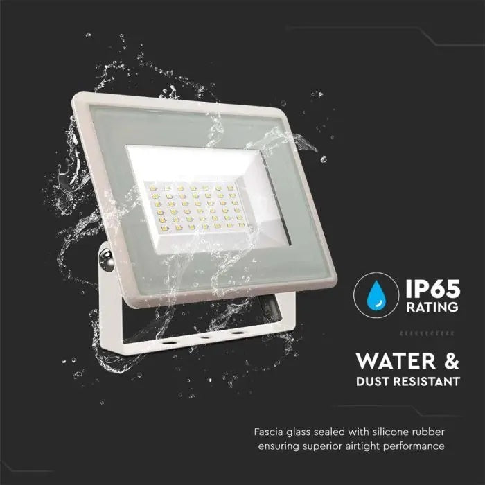 30W(2510lM) LED-strålkastare, V-TAC, IP65, vitt, kallvitt ljus 6500K