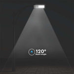 33W (2300Lm) 3.2V LED päikesepaneelide tänavavalgustus, IP65, V-TAC, 6400K külmvalge valgus