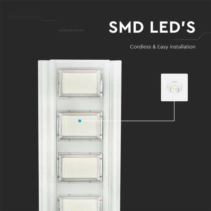50W(4300Lm) 3.2V LED солнечный уличный светильник, V-TAC, IP65, нейтральный белый 4000K