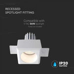GU10 recessed plasterboard frame/fixture, square, white, 80x80x50mm, recessed. Size: 5 mm 85x85mm, V-TAC