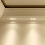 GU10 recessed plaster frame/fixture for 2 bulbs, square, white, 190x100x40mm, recessed. izm. 195x105mm, V-TAC
