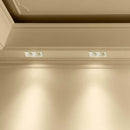 GU10 recessed plaster frame/fixture for 2 bulbs, square, white, 190x100x40mm, recessed. izm. 195x105mm, V-TAC