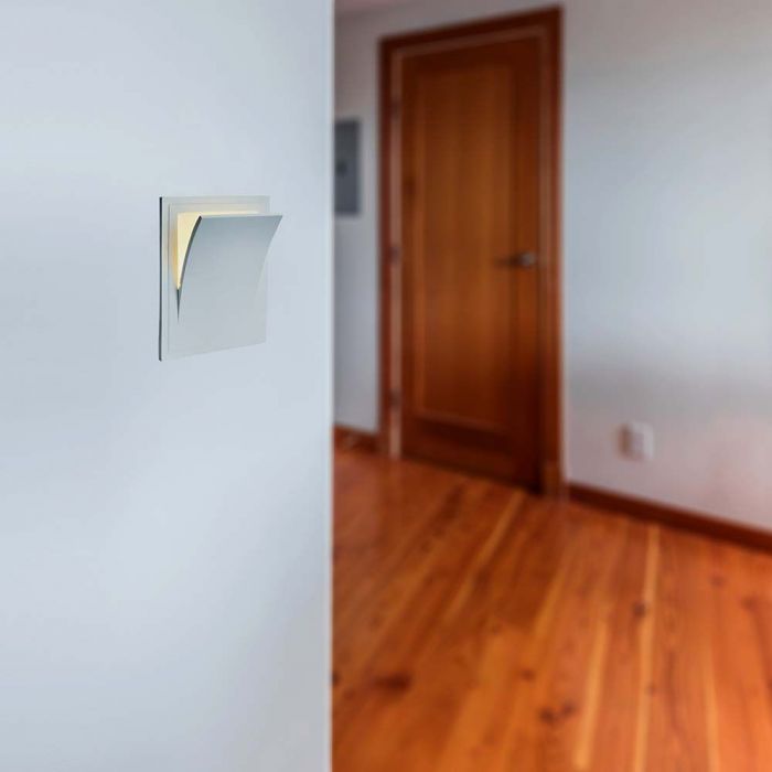 E14 recessed plaster frame/fixture, square, white, 255x180x315mm, built-in size 260x320mm, V-TAC