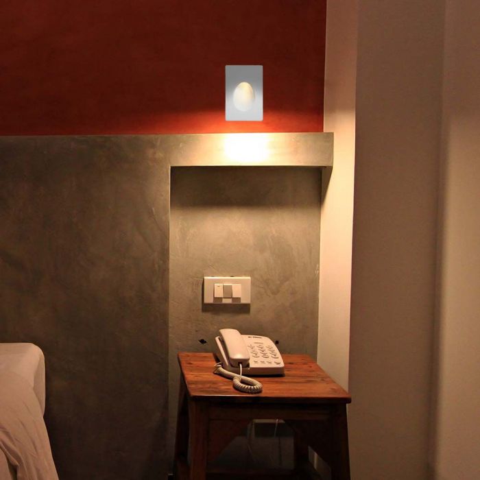 GU10 recessed plasterboard frame/fixture, square, white, 180x120x70mm, recessed. Size: 5 x 180 x 180 mm. 185x125mm, V-TAC