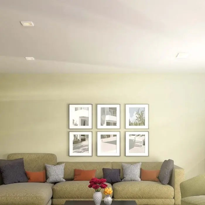 GU10 süvistatav kipsplaatraam/valgusti, ruudukujuline, valge, 250x210x80mm, süvistatav. suurus 255x215mm, V-TAC