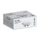 GU10 iebūvējams ģipša karkass/armatūra 2 spuldzēm, kvadrāta formas, balts, 150x80x50mm, iebūv. izm. 155x85mm, V-TAC