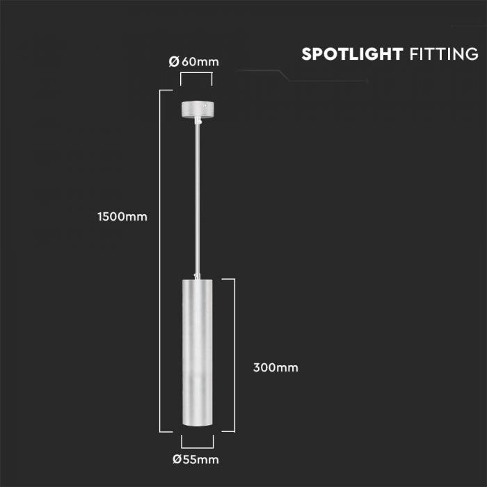 GU10 glödlampsram, vit, 60x300x1700mm, V-TAC