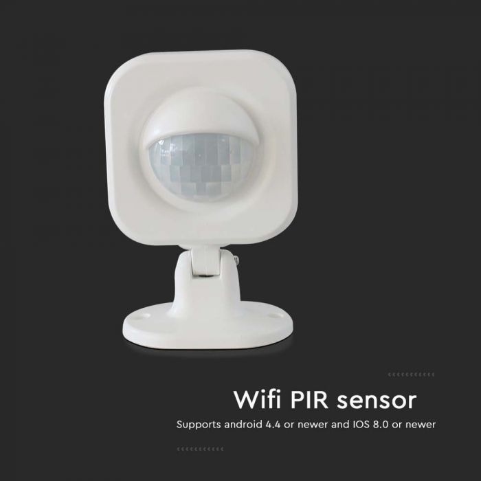 WIFI PIR-sensor, kompatibel med V-TAC Smart Light-appen eller Alexa och Google Home, 2xAAA, 2,4GHz, 1,5Vx2,