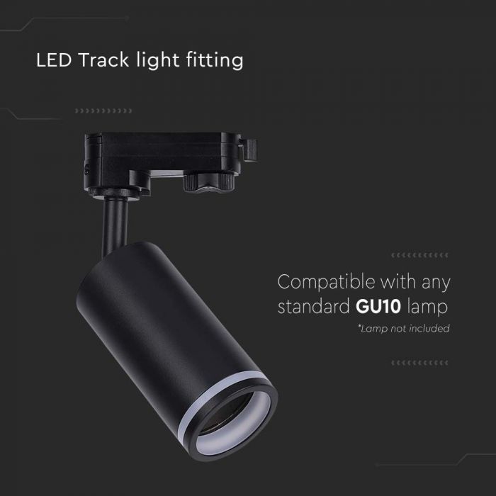 GU10 LED Track light, V-TAC, IP20, black