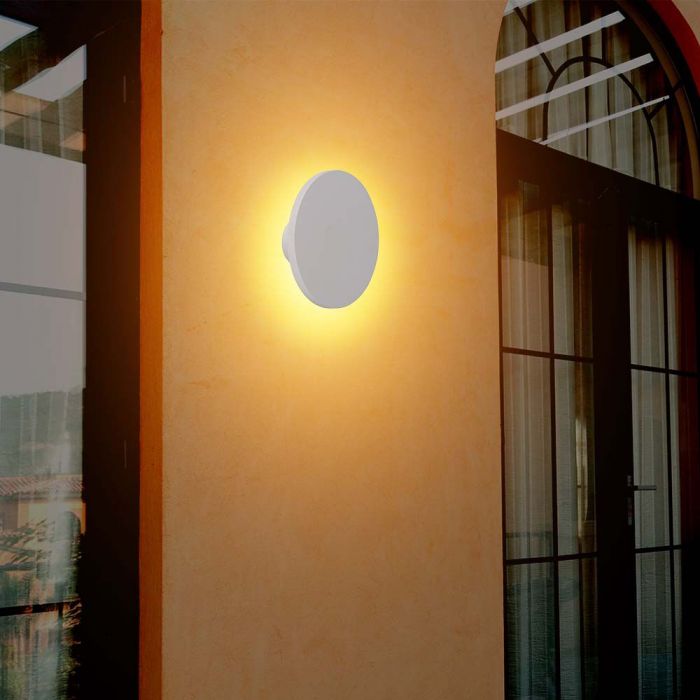 12W(1200Lm) LED dome light, round, white, V-TAC, IP65, warm white light 3000K