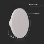 12W(1200Lm) LED dome light, round, white, V-TAC, IP65, warm white light 3000K