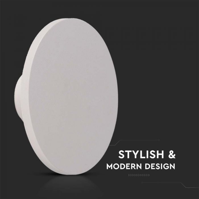 12W(1200Lm) LED dome light, round, white, V-TAC, IP65, warm white light 3000K