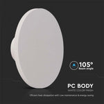 12W(1200Lm) LED-kupolarmatur, rund, vit, V-TAC, IP65, neutralvit 4000K