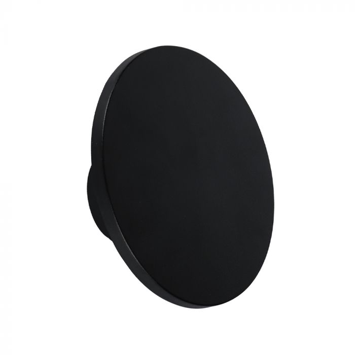 12W(1200Lm) LED-kupolarmatur, rund, svart, V-TAC, IP65, varmvitt ljus 3000K