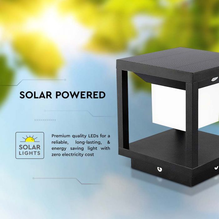 2W(90Lm) LED-solarmatur, 5,5V 3W, V-TAC, varmvitt ljus 3000K