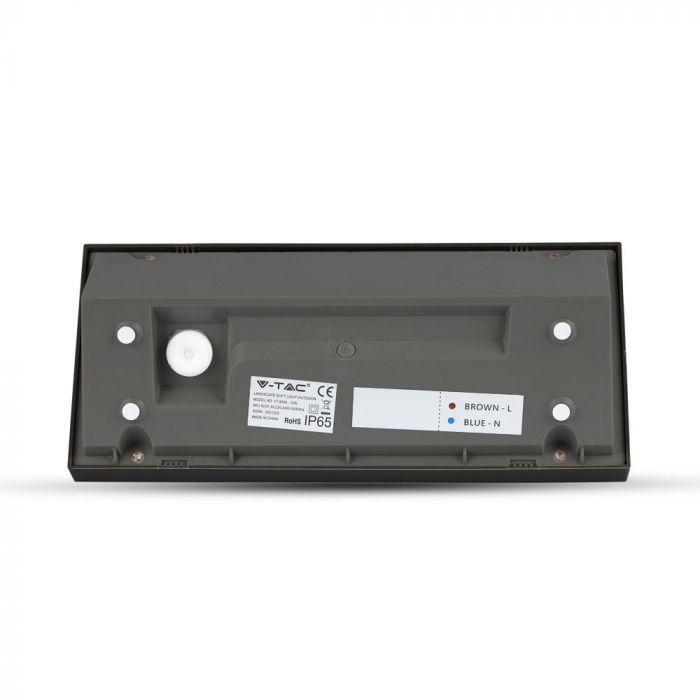 12W(1250Lm) LED Facade light, square shape, V-TAC, IP65, black, warm white light 3000K